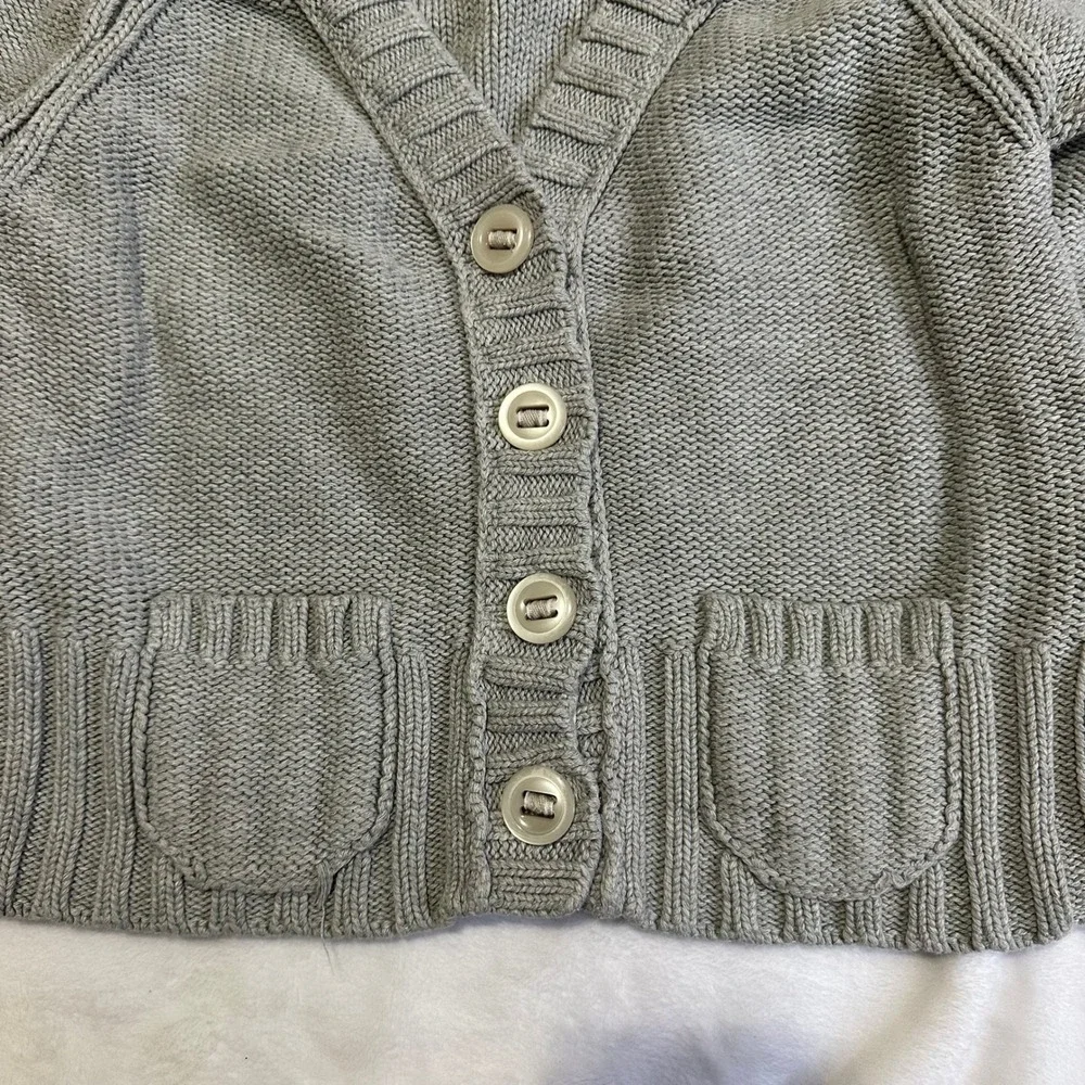 Old‎ navy girls large cardigan 100% Cotton Sweater cable knit Gray